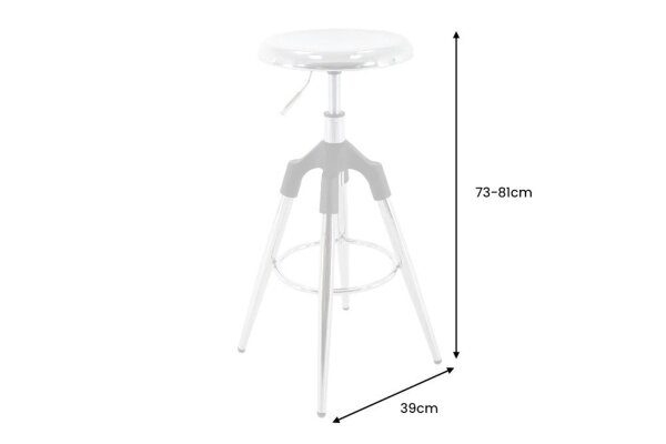 Tabouret de bar réglable en hauteur métal doré noir