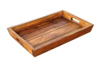 Plateau en bois de sheesham 29 x 44 cm avec...