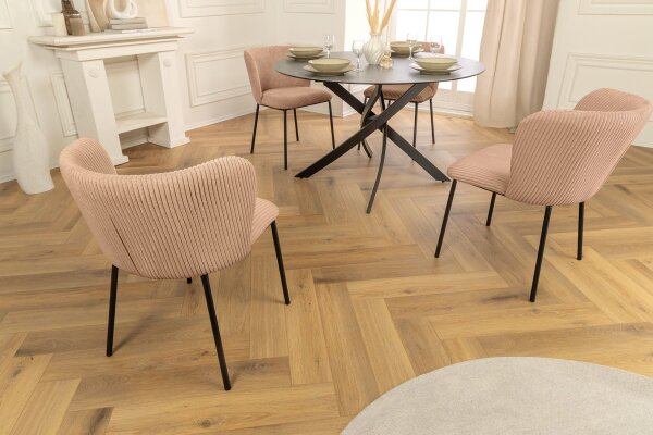 Chaise de salle à manger Cordon Métal Rose Noir sans accoudoirs