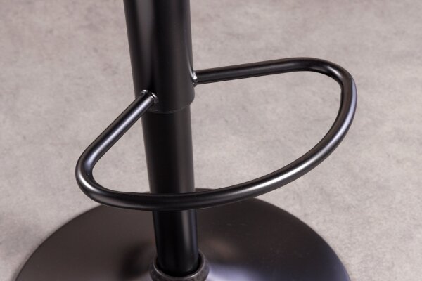 Chaise de bar simili-cuir plaqué bois métal noir réglable en hauteur