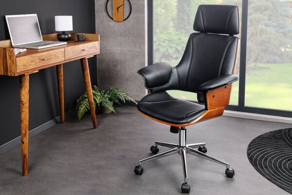 Chaise de bureau réglable en hauteur similicuir plaqué