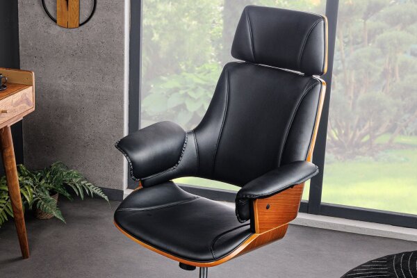 Chaise de bureau réglable en hauteur similicuir plaqué