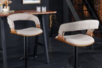 Tabouret de bar réglable en hauteur Tissu...