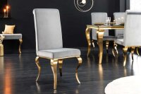 Chaise de salle à manger velours inox design...