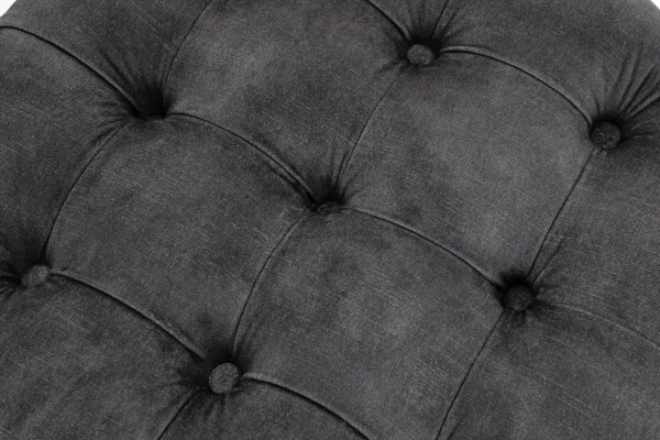 Pouf velours métal avec espace de rangement Ø 50 cm Gris foncé