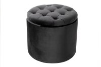 Pouf velours m&eacute;tal avec espace de rangement...