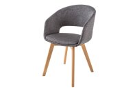 Chaise de salle à manger avec accoudoirs Gris...