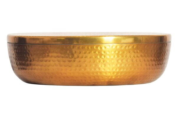 Coupe décorative ronde Ø 38 cm avec couvercle Travail manuel en or