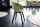 Chaise de salle à manger Tissu Métal avec accoudoirs Vert Noir