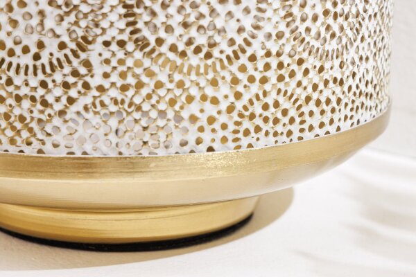 Lanterne Fer Ø 18 cm Blanc Or Artisanat REMUS