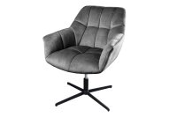 Chaise de bureau Gris Noir sans roulettes r&eacute;glable...