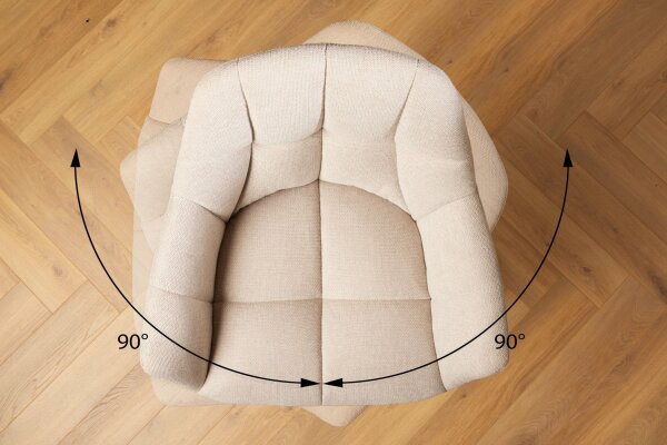 Chaise de comptoir avec dossier Tissu Métal Crème Beige Noir