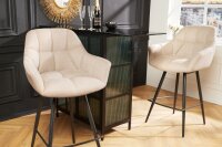 Chaise de comptoir avec dossier Tissu Métal...
