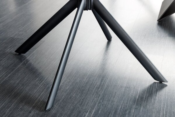 Chaise de bureau cuir métal L : 65 cm sans roulettes noir pivotant