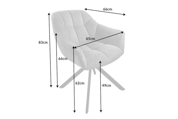 Chaise de bureau cuir métal L : 65 cm sans roulettes noir pivotant