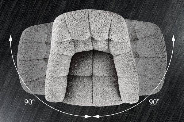 Chaise de bureau sans roulettes Gris Noir Bouclé Métal Rétro