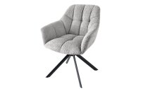 Chaise de bureau sans roulettes Gris Noir Boucl&eacute;...