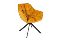 Chaise pivotante velours métal sans roulettes...
