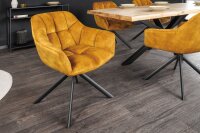 Chaise pivotante velours métal sans roulettes...