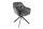 Chaise de bureau velours métal gris noir sans roulettes