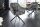 Chaise de bureau velours métal gris noir sans roulettes