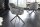 Chaise de bureau velours métal gris noir sans roulettes