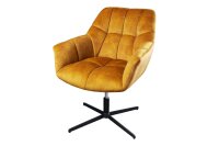 Chaise de bureau velours métal jaune noir...