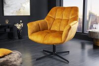 Chaise de bureau velours métal jaune noir...