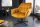 Chaise de bureau velours métal jaune noir réglable en hauteur