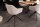 Chaise de bureau sans roulettes Crème Beige Noir Tissu Métal Rétro
