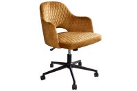 Chaise de bureau jaune noir velours métal...