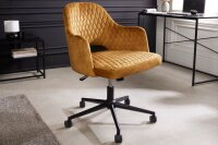 Chaise de bureau jaune noir velours métal...