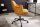 Chaise de bureau jaune noir velours métal réglable en hauteur