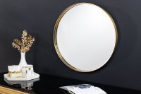 miroir mural métal cadre rond Ø 50 cm en or...