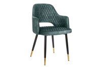 Chaise de salle &agrave; manger velours m&eacute;tal...