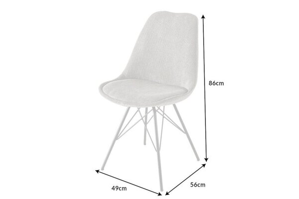 Chaise de salle à manger Cordon Métal en Gris Noir Haricot Accoudoir