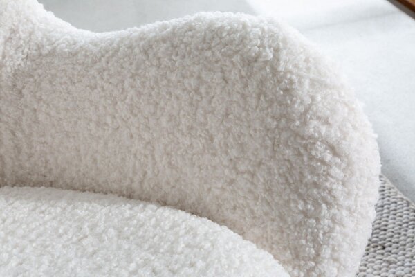 Chaise à bascule Blanc Noir Bouclé Métal pour lire Allaiter