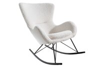 Chaise à bascule Blanc Noir Bouclé...