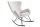 Chaise à bascule Blanc Noir Bouclé Métal pour lire Allaiter