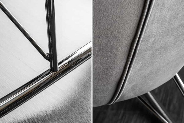 Fauteuil à bascule avec accoudoirs velours métal gris noir