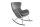 Fauteuil à bascule avec accoudoirs velours métal gris noir