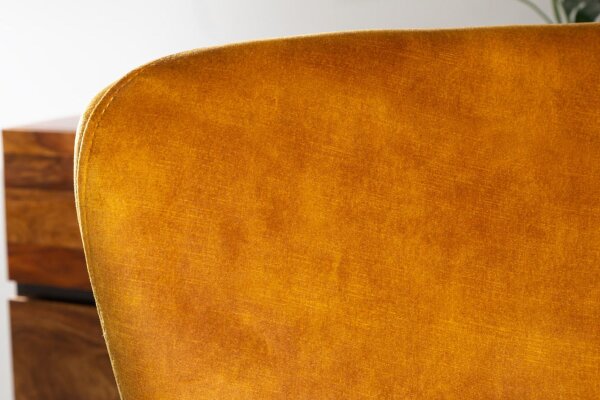 Chaise à bascule Jaune Noir pour lire au calme en velours métal