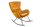 Chaise à bascule Jaune Noir pour lire au calme en velours métal