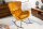Chaise à bascule Jaune Noir pour lire au calme en velours métal