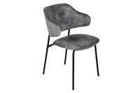 Chaise de salle &agrave; manger velours pieds...