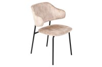 Chaise de salle &agrave; manger velours m&eacute;tal...