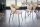 Chaise de salle à manger velours métal crème beige noir NOAH