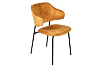 Chaise de salle à manger velours métal...