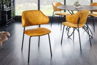Chaise de salle à manger velours métal...
