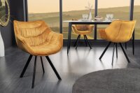 Chaise de salle à manger velours métal...
